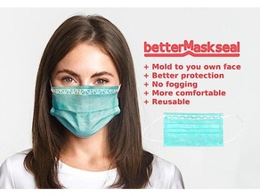 Bettermaskseal formbar Nase Clip Corona Coronavirus Gesicht Maske covid 19 Nebel Beschlagen chirurgisch 3d print model - Mito3D
