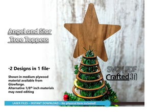 star angel tree toppers christmas 3d print model - Mito3D