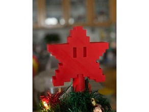 pixel estrella copa árbol kai Navidad súper mario hermanos 3d print model - Mito3D