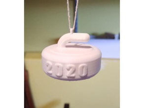 curling stone ornament 2020 christmas 3d print model - Mito3D