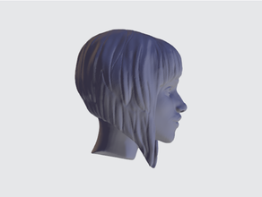 longo prumo cabelo 3dkitbash jogos Penteado humano kitbash kitbashing tampo mesa 3d print model - Mito3D