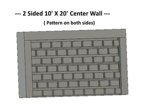 scale - double sided 10 foot 20 stone wall sections 3d print model - Mito3D