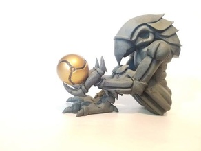 chozo statue smartphone stand sliced large scale metroid holder 3d print model - Mito3D