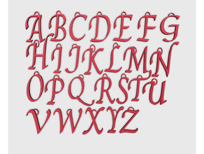 cursivo cartas ganchos alfabeto crianças Natal enforcável feriados itálico rótulos Aprendendo logotipos nomes sinais meia título 3d print model - Mito3D