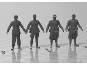 ww2 french soldiers army people soldier wargame 3d print model - Mito3D