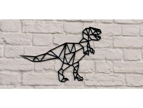 rex poly 2d dinosaure 3d print model - Mito3D