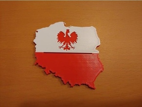 mapa polska Pologne carte dentifrice squezzer presse 3d print model - Mito3D