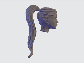 at kuyruğu uzun saç 3dkitbash kadın oyun stili insan Kitbash kitbashing masaüstü 3d print model - Mito3D