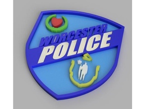 Worcester pd Insignia placa policía Worcesterma logo 3d print model - Mito3D