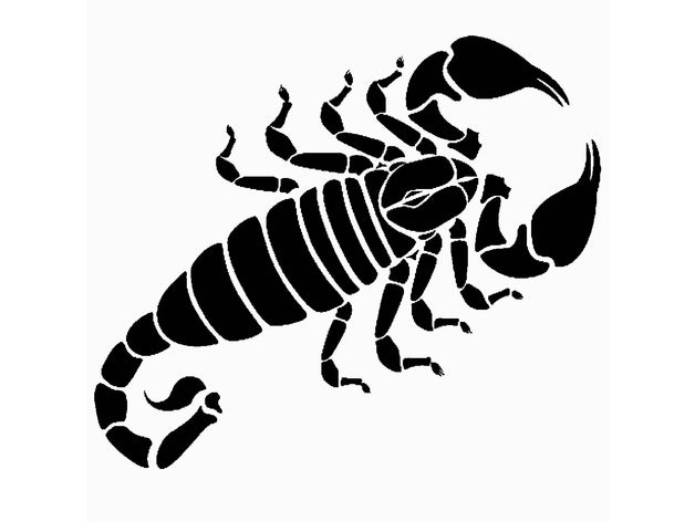 scorpion stencil 8 arachnid 3D print model - Mito3D