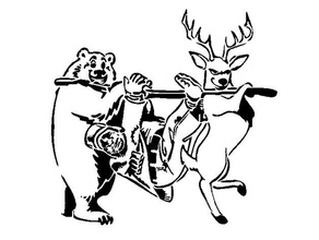 hunted hunter stencil animal bear deer funny joke mammal venison 3d print model - Mito3D