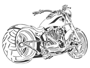 harley stencil motorcycle vehicle 3d print model - Mito3D