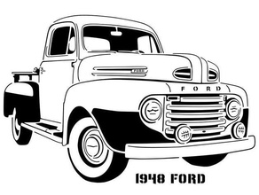 1948 ford pickup stencil art car truck 3d print model - Mito3D