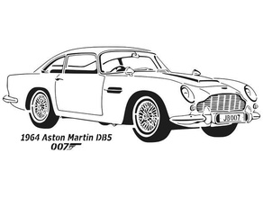 1964 Erstaunen Martin Schablone 007 Agent Bindung James britisch Wagen Gold Finger Film Spion Fahrzeug 3d print model - Mito3D