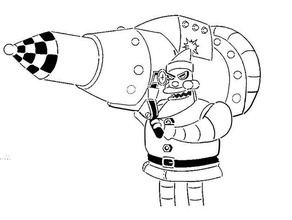 robot Papa Noel plantilla 2 dibujos animados personaje Navidad decoración ornamento frio muerte gracioso futurama pistola contento fiesta Días festivos Feliz alegre 3d print model - Mito3D