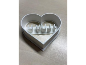 luv cookie cutter cookiecutter love 3d print model - Mito3D