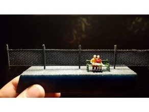 h0 chain link fence 187 scale building trains 3d print model - Mito3D