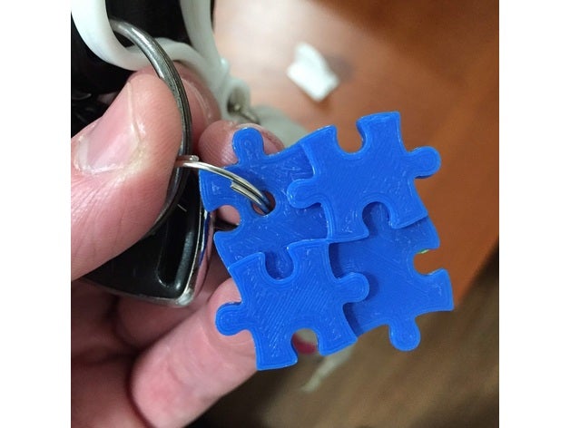 autism awareness keychain 3D print model - Mito3D