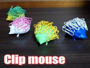 clip mouse clips cute desk desktop hedgehog hedgehogs holder magnet paper paperclip paperclips storage 3d print model - Mito3D