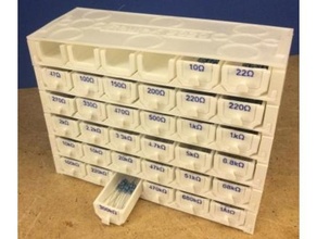 stackable resistor storage drawers rack resistance box stack container 3d print model - Mito3D