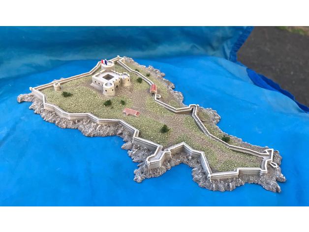 wozname's 1-1200 chateau d'if naval wargaming scenery terrain 3D print model - Mito3D