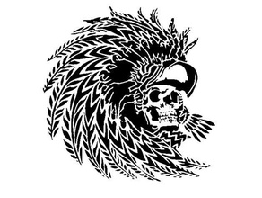 native skull stencil genocide halloween tribal 3d print model - Mito3D