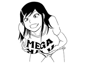 mega milk girl stencil anime art funny megamilk meme memes sexy-girl tittymonster 3d print model - Mito3D