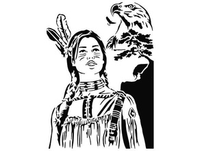 native girl stencil 2 american 3d print model - Mito3D