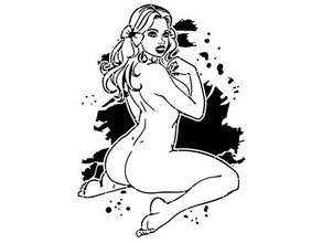 girl stencil 9 art female naked 3d print model - Mito3D