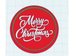merry christmas modular logo insert 3d print model - Mito3D