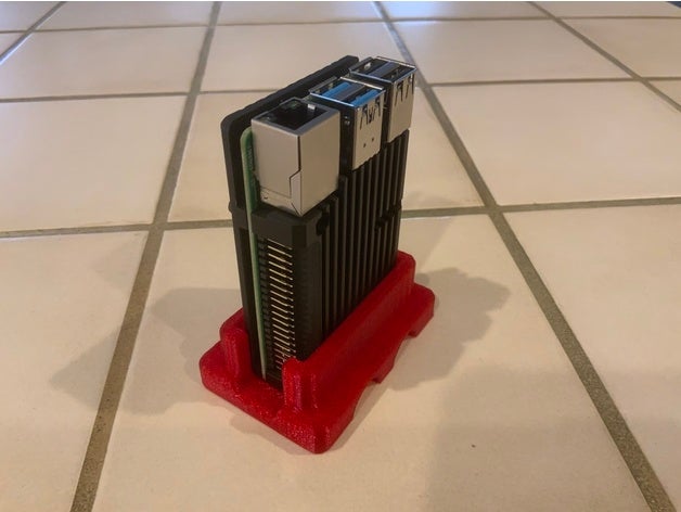 vertical stand raspberry pi heat sink case 3D print model - Mito3D
