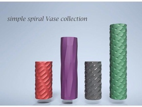 simple spiral vase collection flower twisted vases 3d print model - Mito3D