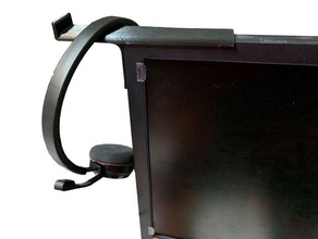 Kopfhörer Aufhänger Halter Unterstützung Haken hp l2245 Monitor 3d print model - Mito3D