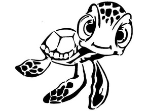 squirt stencil cute disney pixar finding nemo sea turtle turtles 3d print model - Mito3D