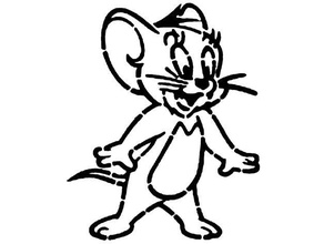 jerry stencil 80s cartoon character mouse tomandjerry tom 3d print model - Mito3D