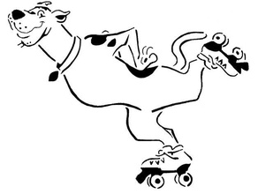 scooby doo estêncil 2 desenho animado personagem rede cão crianças intromissão Mut rolo patim patinação colher Scoobydoo esporte 3d print model - Mito3D