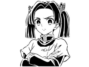 aoi kanzaki stencil anime demon demonslayer girl kimetsunoyaiba kimetsu yaiba manga 3d print model - Mito3D