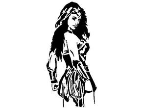 donna stencil 7 i fumetti dc Diana Principe eroe ingiustizia jla giustizia lega wonderwoman 3d print model - Mito3D