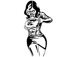 super ragazza stencil 4 dc comico i fumetti jla supergirl 3d print model - Mito3D