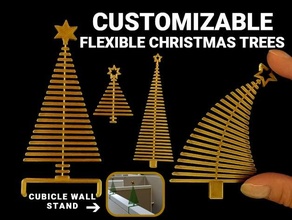 personalizzabile flessibile Natale albero decorazione ornamento cubicolo ufficio 3d print model - Mito3D