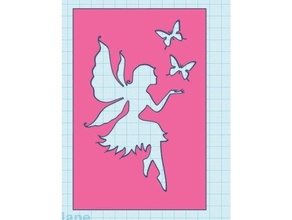 fairy & butterfly stencil 3d print model - Mito3D