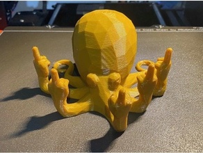 fuckofftopus remix lights middle finger octopus rude 3d print model - Mito3D