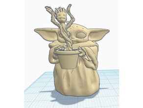 kit bash bebek Yoda Groot 1 3d print model - Mito3D