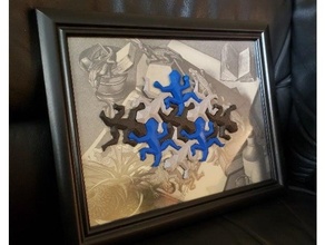 Escher kertenkele mıknatıs 3d print model - Mito3D