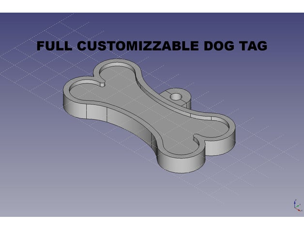 anpassbar Hund Etikett Knochen 3D print model - Mito3D