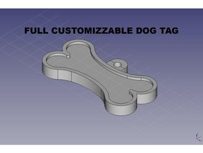 anpassbar Hund Etikett Knochen 3d print model - Mito3D