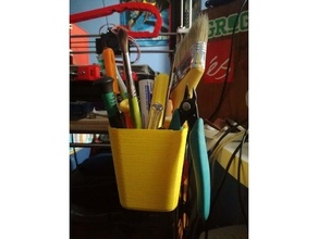 desk pen holder desktop mount pencil vase 3d print model - Mito3D