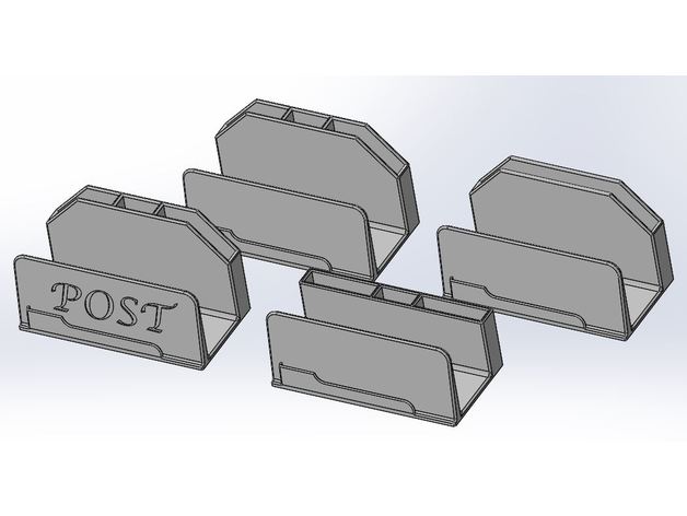 bandeja cartas organizador escritorio 3D print model - Mito3D