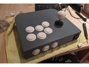 6 button fight stick arcade controller fightstick 3d print model - Mito3D
