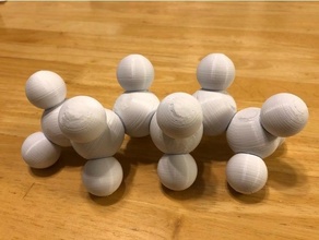 inquietação moléculas átomo carbono química covalente vinculo brinquedo hidrogênio molecular biologia modelo modelos molécula azoto oxigênio espaço preenchimento 3d print model - Mito3D